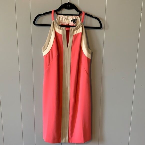 Ann Taylor Pink/Tan/Cream Dress Size 4 - Picture 1 of 4